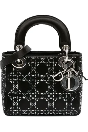 Dior 2018 Mini Satin Cannage Strass Crystal Embellished Lady Dior satchel