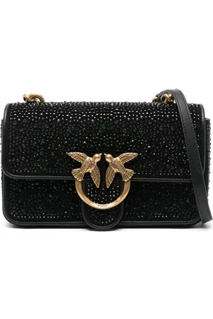 Pinko Crystal-embellished Love shoulder bag