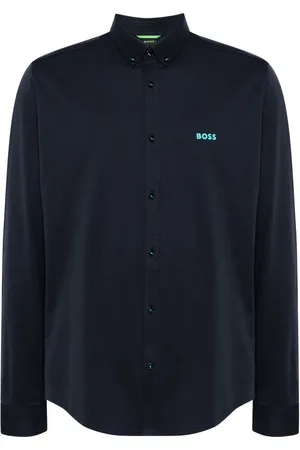 HUGO BOSS Logo-raised cotton shirt