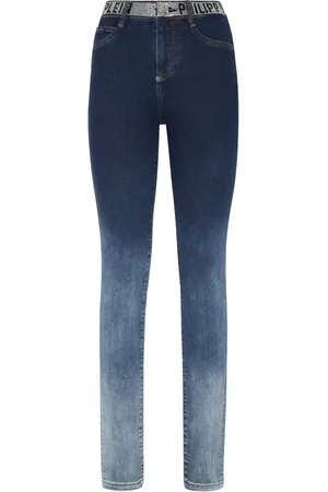 Philipp Plein Crystal-embellished high-waist jeans