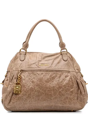 Miu Miu 2010-2025 Medium Distressed Nappa Charm satchel