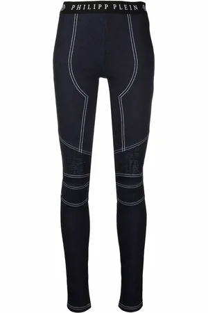 Philipp Plein Super high-waisted denim leggings