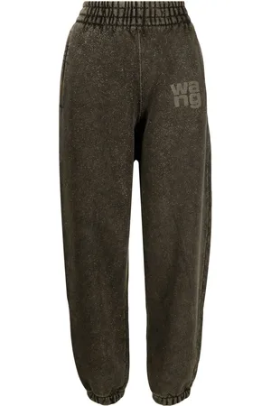 Alexander Wang Glitter-effect terry track pants