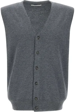 KANGRA CASHMERE Wool sleeveless cardigan