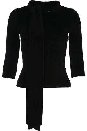 Balenciaga Scarf-detail velvet top