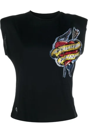 Philipp Plein Rhinestone-embellished sleeveless T-shirt