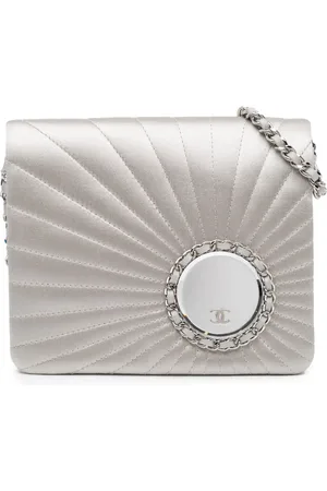 CHANEL 2005-2006 Satin Embellished Mirror Flap with Chain handbag