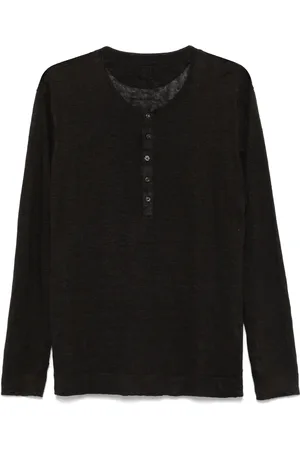 120% Lino Linen henley T-shirt