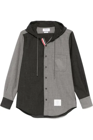 Thom Browne RWB-stripe hooded shirt
