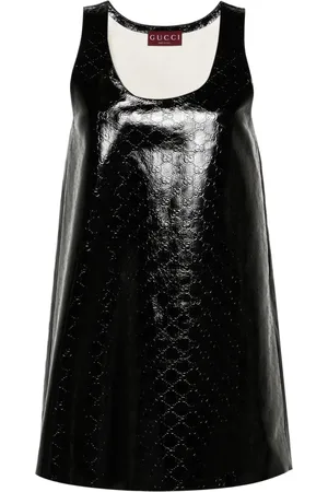 Gucci GG-debossed leather minidress