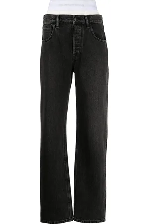 Alexander Wang Logo-waistband straight-leg jeans