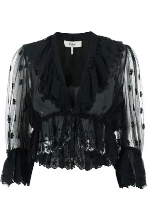 Chloé Ruffle-detail sheer blouse