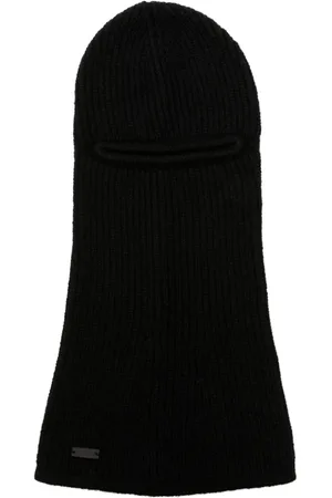 Saint Laurent Logo-plaque ribbed balaclava