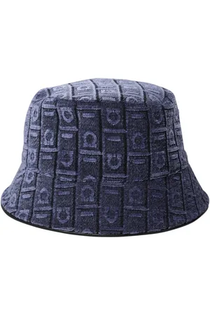 Salvatore Ferragamo Logo velvet bucket hat