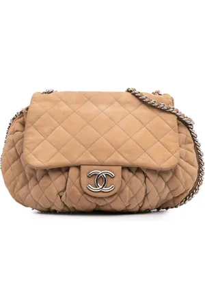 CHANEL 2010-2011 Large Quilted Suede Chain Around Flap crossbody bag