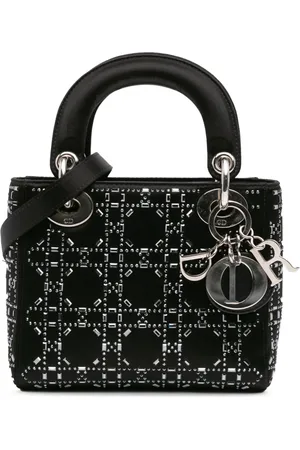 Dior 2020 Mini Satin Cannage Strass Crystal Embellished Lady Dior satchel