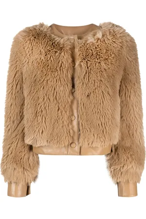 Twin-Set Faux-fur button-up cropped jacket