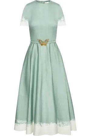 Oscar de la Renta Butterfly-belt midi dress