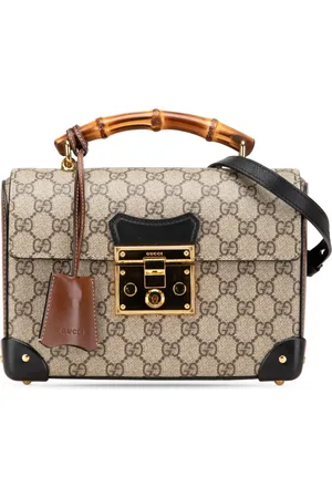 Gucci 2016-2024 GG Supreme Bamboo Padlock satchel