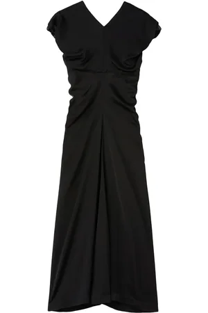 Jil Sander Gathered-detail satin-finish gown