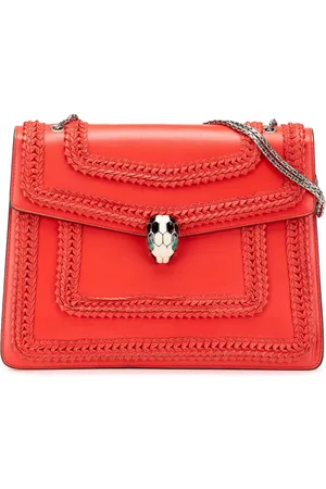 Bvlgari 2000-2024 Large Leather Plisse Serpenti Forever shoulder bag