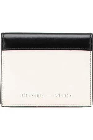 Prada 2000-2024 Bicolor Leather Bifold Compact Wallet small wallets