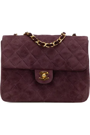 CHANEL 1991-1994 Mini Rectangular Classic Suede Single Flap crossbody bag