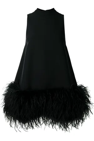 RACHEL GILBERT Linc feather-trim mini dress