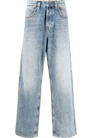 Diesel Logo-patch cotton cropped jeans