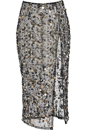 Retrofete Mirage sequinned sheer skirt