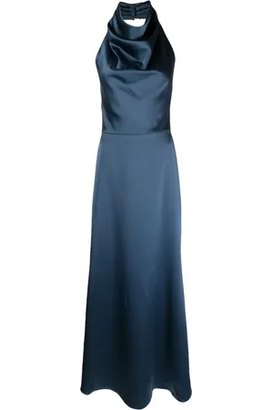 Amsale Cowl halterneck satin gown