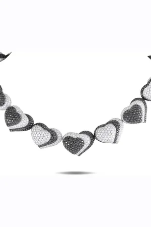 De Grisogono Hearts 18K white gold diamond hearts necklace