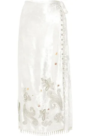 FORTE FORTE Bead-detail velvet skirt