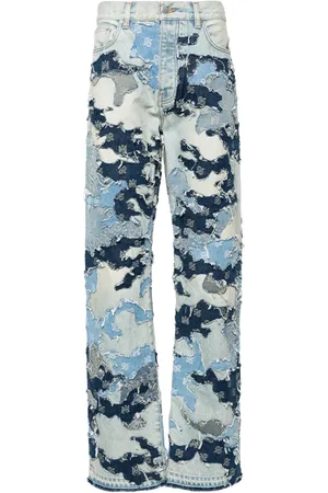 AMIRI Patchwork mid-rise straight-leg jeans