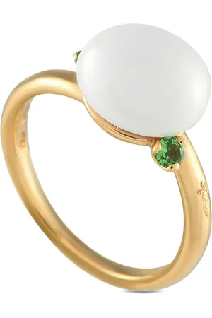 Pomellato 18K yellow Capri agate and garnet ring
