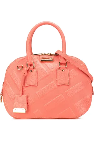 Burberry 2000-2017 Small Heritage Grain Check Embossed Orchard Bowling Bag satchel