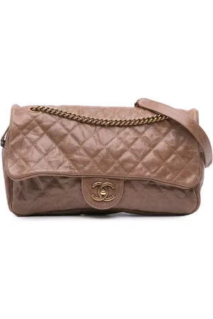 CHANEL 2012 Large Quilted Glazed Caviar Shiva Flap crossbody bag