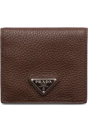 Prada Logo-plaque leather cardholder