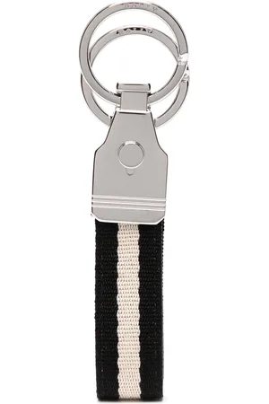 Bally Canvas stripe keyring