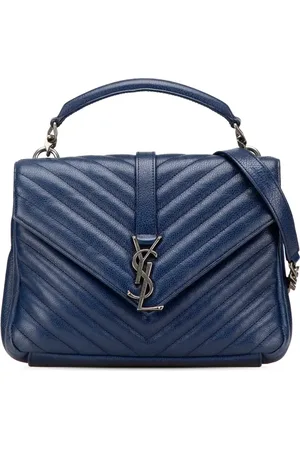 Saint Laurent 2016 Medium Monogram Chevron Sheepskin College Bag satchel
