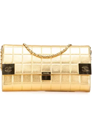 CHANEL 2002-2003 CC Choco Bar Metallic Lambskin Flap shoulder bag
