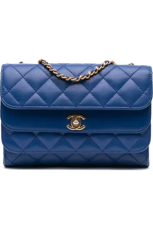 CHANEL 2019 CC Quilted Calfskin Triple Flap shoulder bag