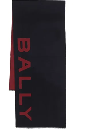 Bally Logo intarsia-knit scarf