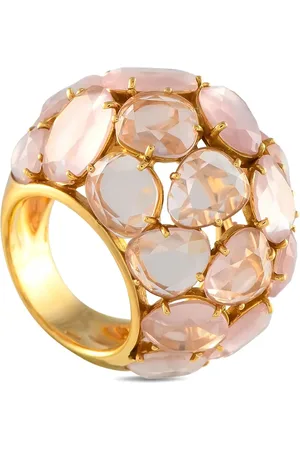 Pomellato 18K yellow Capri rose quartz ring