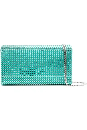 Amina Muaddi Paloma crystal-embellished clutch bag