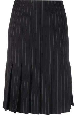SACAI Pinstriped pleated midi skirt