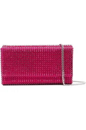 Amina Muaddi Paloma crystal-embellished clutch bag