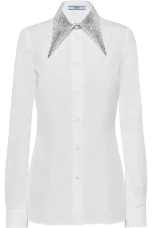 Prada Rhinestone-embellished cotton shirt