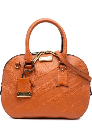 Burberry 2000-2017 Small Heritage Grain Check Embossed Orchard Bowling Bag satchel