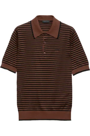 Prada Striped cotton polo shirt